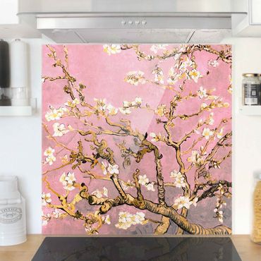 Fonds de hotte - Vincent Van Gogh - Almond Blossom In Antique Pink - Carré 1:1