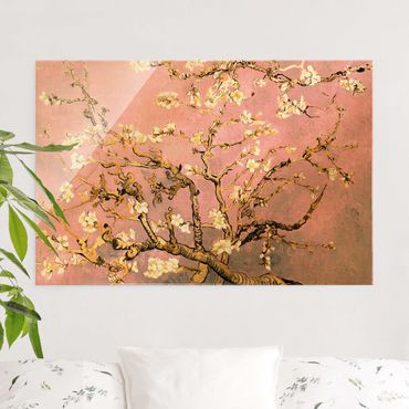 Tableau en verre - Vincent Van Gogh - Almond Blossom In Antique Pink - Format paysage