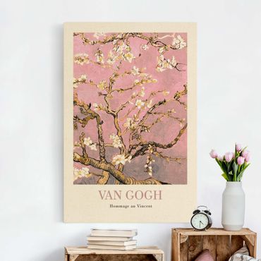 Tableau sur toile naturel - Vincent van Gogh - Almond Blossom In Pink - Museum Edition - Format portrait 2:3