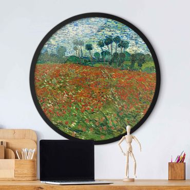 Tableau rond encadré - Vincent Van Gogh - Poppy Field