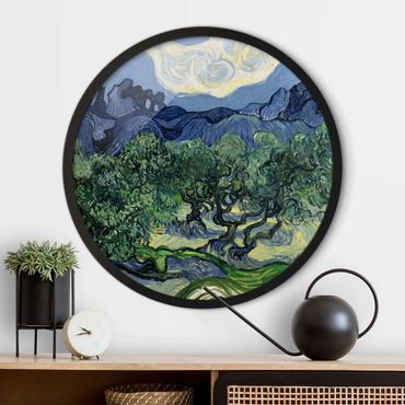 Tableau rond encadré - Vincent Van Gogh - Olive Trees