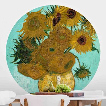 Papier peint rond autocollant - Vincent van Gogh - Sunflowers