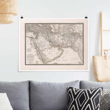 Poster - Vintage Map In The Middle East