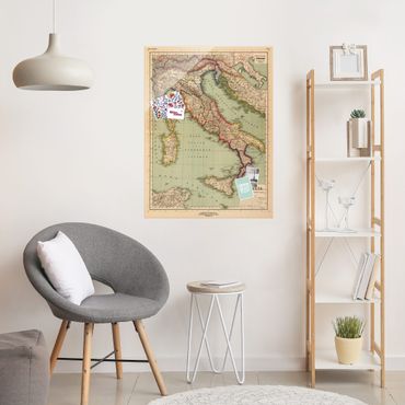 Glass print - Vintage Map Italy