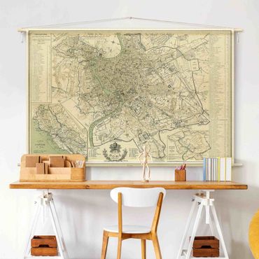 Tenture murale - Vintage City Map Rome Antique