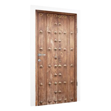 Papier peint pour porte - Rustic Spanish Wooden Door