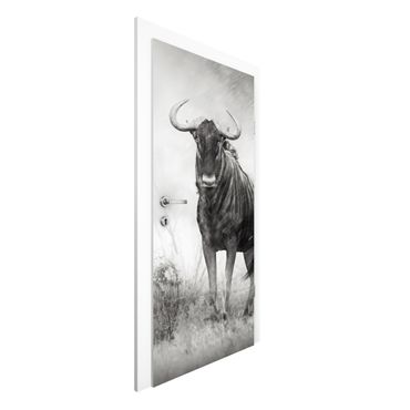 Papier peint pour porte - Staring Wildebeest
