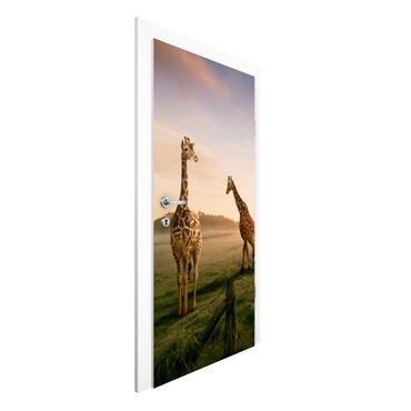 Papier peint pour porte - Surreal Giraffes