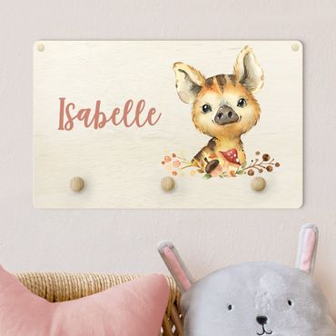 Porte-manteau enfant - Forest Animal Baby Boar With Customised Name
