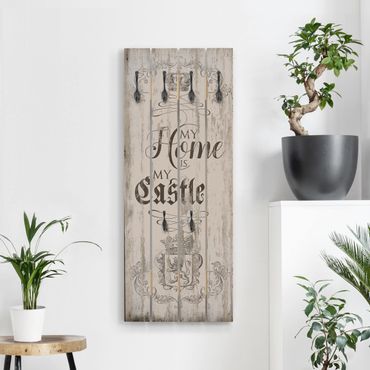 Porte-manteau en bois - My Home is my Castle
