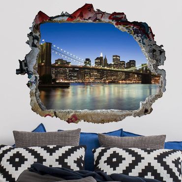 Sticker mural 3D - Brooklyn Bridge In New York