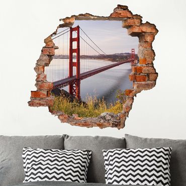 Sticker mural 3D - Golden Gate Bridge In San Francisco
