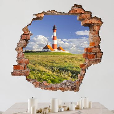 Sticker mural 3D - Lighthouse In Schleswig-Holstein