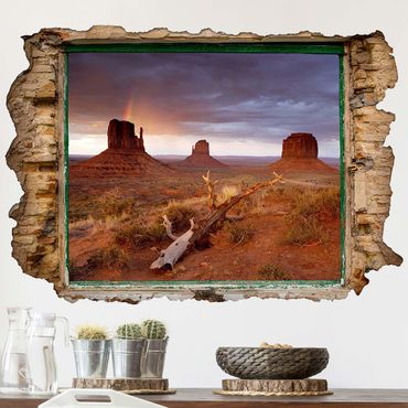 Sticker mural 3D - Monument Valley At Sunset