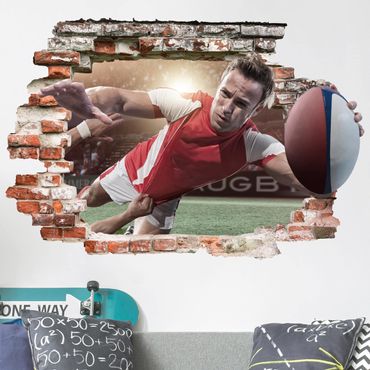 Sticker mural 3D - Rugby In Motion