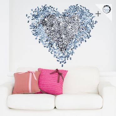 Sticker mural - No.421 Diamond Heart + 15 CRYSTALLIZED™ Swarovski-Stones Set