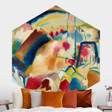Papier peint hexagonal autocollant avec dessins - Wassily Kandinsky - Landscape With Church