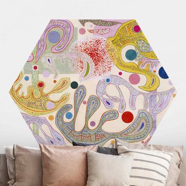 Papier peint hexagonal autocollant avec dessins - Wassily Kandinsky - Capricious Forms