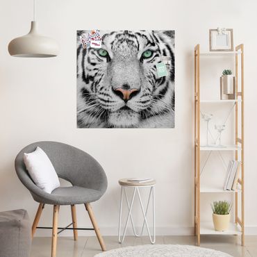 Tableau en verre - White Tiger