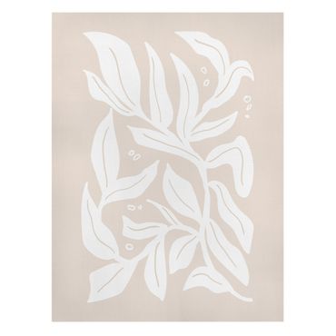 Impression sur toile - Branche blanche sur fond beige - Format portrait 3:4