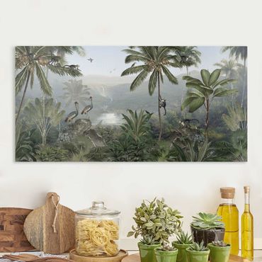 Impression sur toile - Vue étendue sur les profondeurs de la jungle - Format paysage 2:1