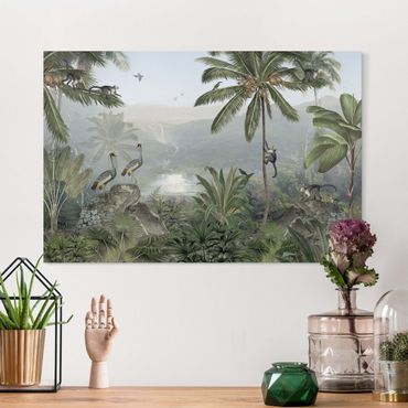 Impression sur toile - Vue étendue sur les profondeurs de la jungle - Format paysage 3:2