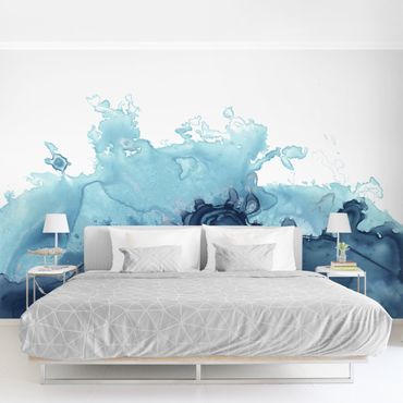Papier peint - Wave Watercolour Blue l
