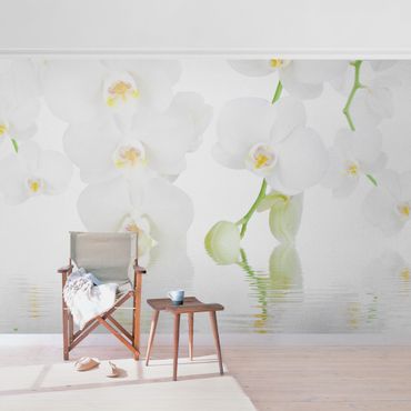 Metallic wallpaper - Spa Orchid - White Orchid