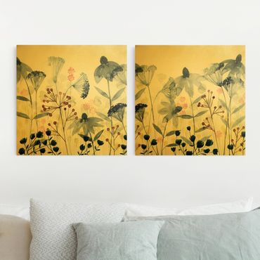 Impression sur toile - Wildflowers Watercolour Set I