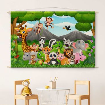 Tenture murale - Wild Jungle Animals