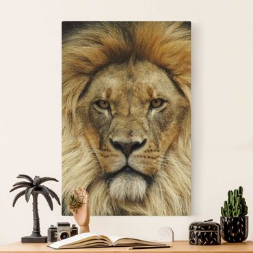 Tableau sur toile naturel - Wisdom of Lion - Format portrait 2:3