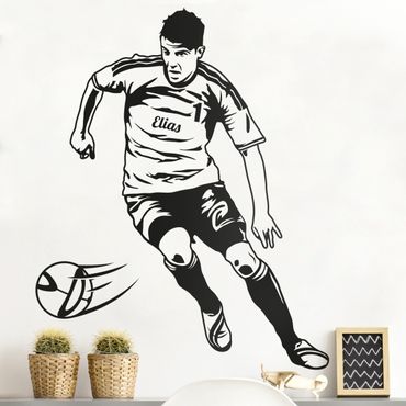 Sticker mural texte personnalisé - Football Player with Customised Name