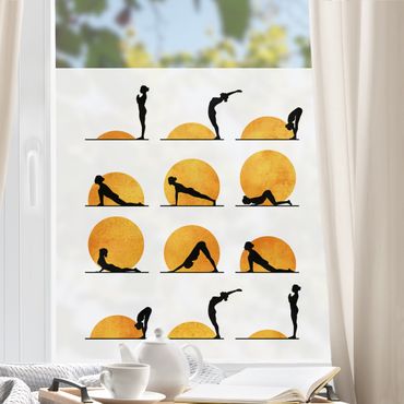 Décoration pour fenêtre - Yoga - La salutation au soleil