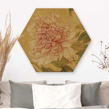 Hexagone en bois - Yun Shouping - Chrysanthemum