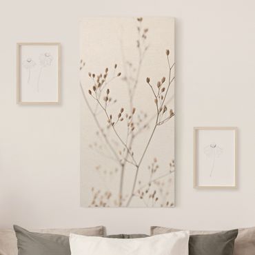 Tableau sur toile naturel - Delicate Buds On A Wildflower Stem - Format portrait 1:2