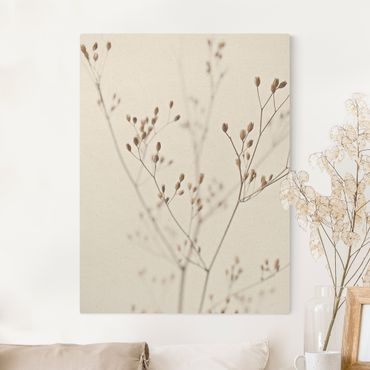 Tableau sur toile naturel - Delicate Buds On A Wildflower Stem - Format portrait 3:4