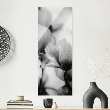 Tableau en verre - Delicate Magnolia Flowers II - Format portrait