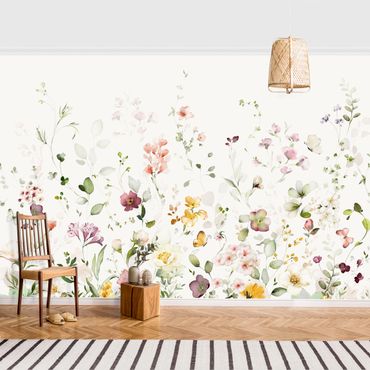 Papier peint - Composition florale raffinée