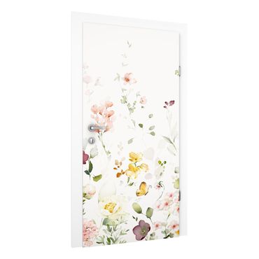 Papier peint pour porte - Composition florale raffinée