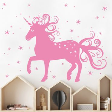 Sticker mural - Magical unicorn with stars