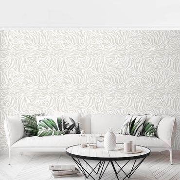 Papier peint - Zebra Design Light Grey Stripe Pattern