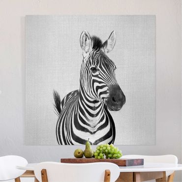 Tableau sur toile - Zebra Zilla Black And White - Carré 1:1