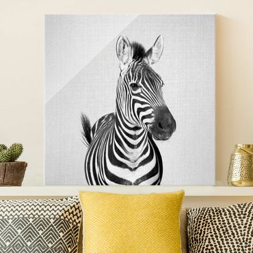 Tableau en verre - Zebra Zilla Black And White