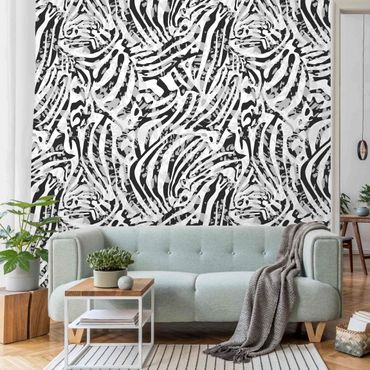 Papier peint - Zebra Pattern In Shades Of Grey