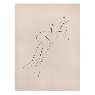 Impression sur toile - Dessin de nu allongé - Format portrait 3:4