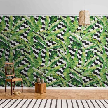 Metallic wallpaper - Zig Zag Pattern Geometry Jungle