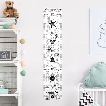 Toise sticker mural enfant - To write on in black and white