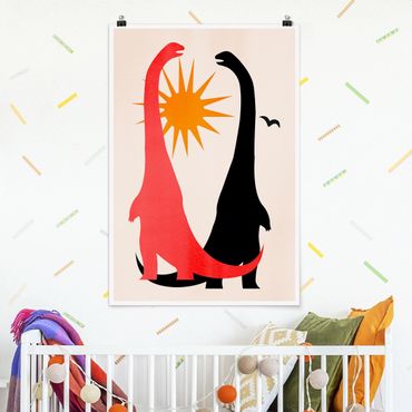 Poster reproduction - Two Dinosaurs In Sunshine - 2:3