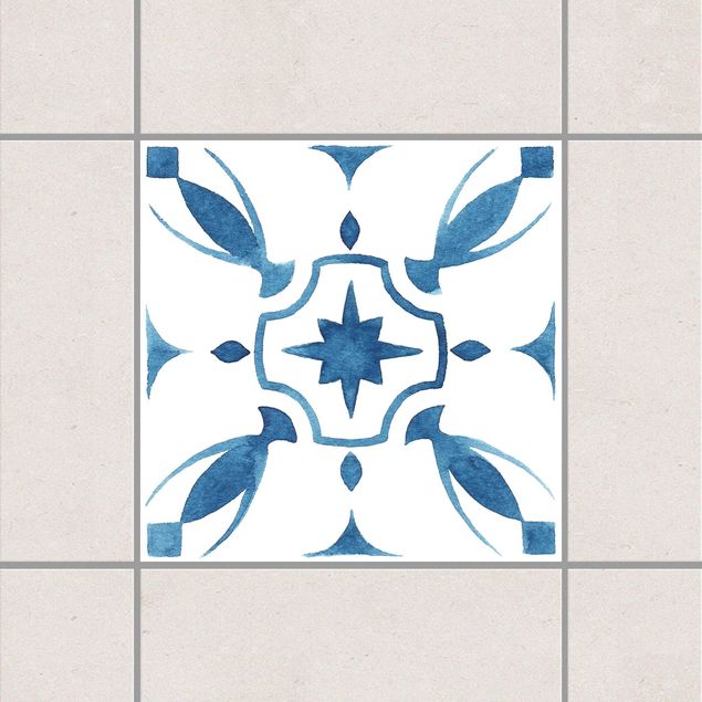 Déco mur cuisine Motif Bleu Blanc Série No.1