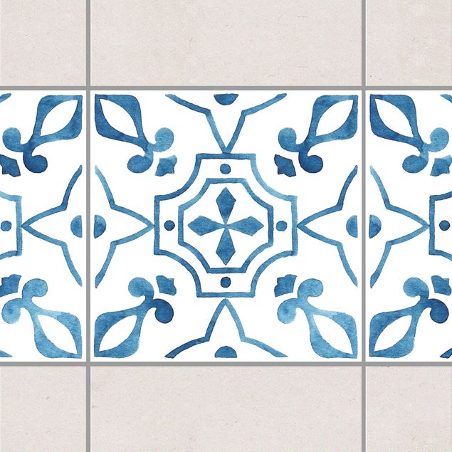 Déco mur cuisine Pattern Blue White Series No.9